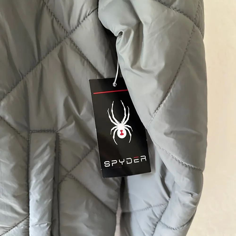 SPYDER Mens Quilted Bomber Jacket $169 NEW Size Small Tea Leaf Normcore Dadcore